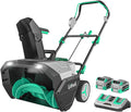 Litheli 2x20V Battery Powered Cordless Snow Blower, 20'' Brushless Electric Snow Thrower with Wheels, LED Lights, 180° Chute, Powerful Snow Removal Kit with 4.0Ah Battery and Fast Charger