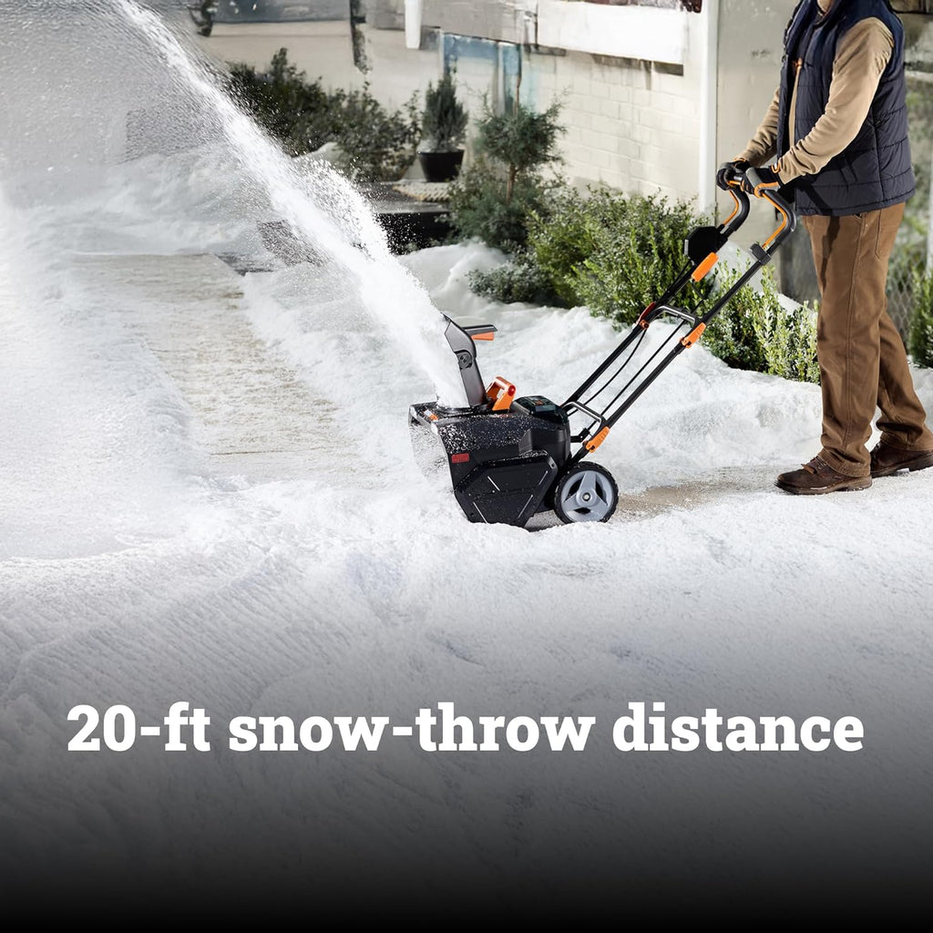 Worx 40V 20" Cordless Snow Blower Power Share with Brushless Motor - WG471 (Batteries & Charger Included)