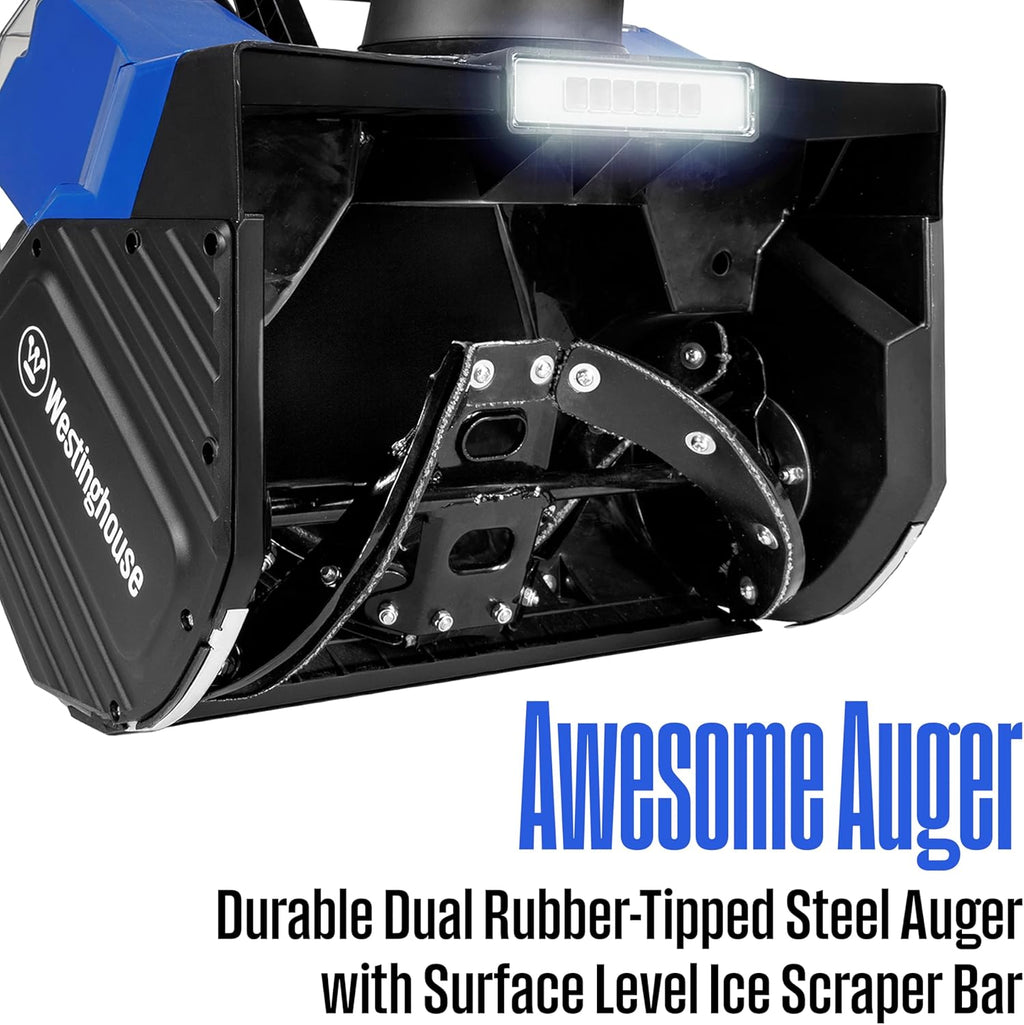 Westinghouse WSnow18 48V Cordless Snow Blower 18 Inch Kit, Steel Auger, LED Light, 1200W Brushless Motor, 25ft Throwing Distance, Plows 650lbs/min, Compatible with Snow Joe Batteries